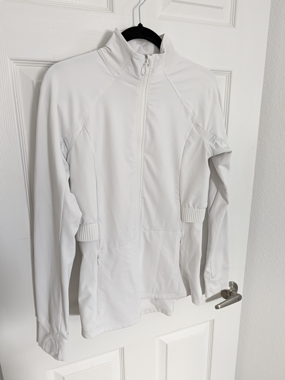 Fabletics White Zip-Up Athletic Jacket